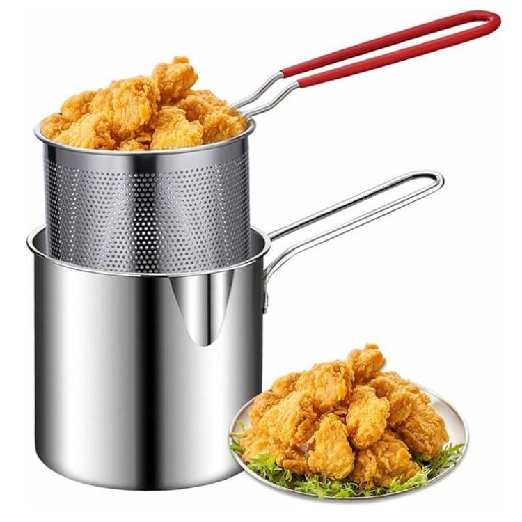 Multifunktionale Frittierpfanne aus Edelstahl