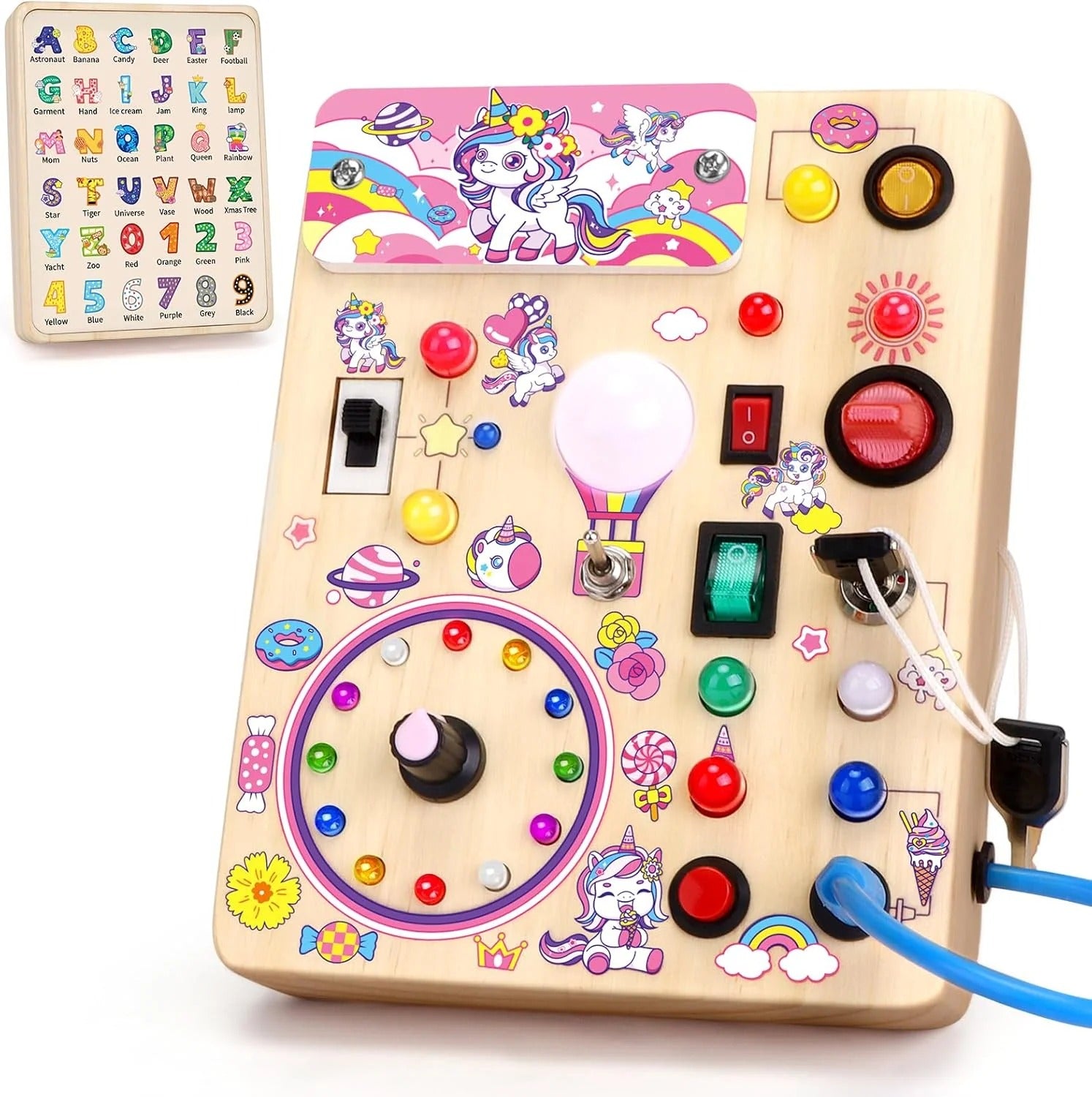 Stimilus Board - Montessori-Sinnes-Schalt-Spielzeug aus Holz