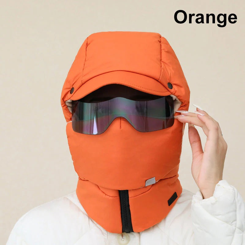 PuffMask - Winddichte Outdoor-Reitmaske mit Brille und vollständiger Abdeckung