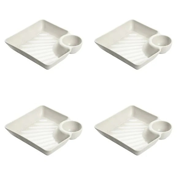 Dip Plate - Teller mit separatem Soßenfach für sauberes Essen