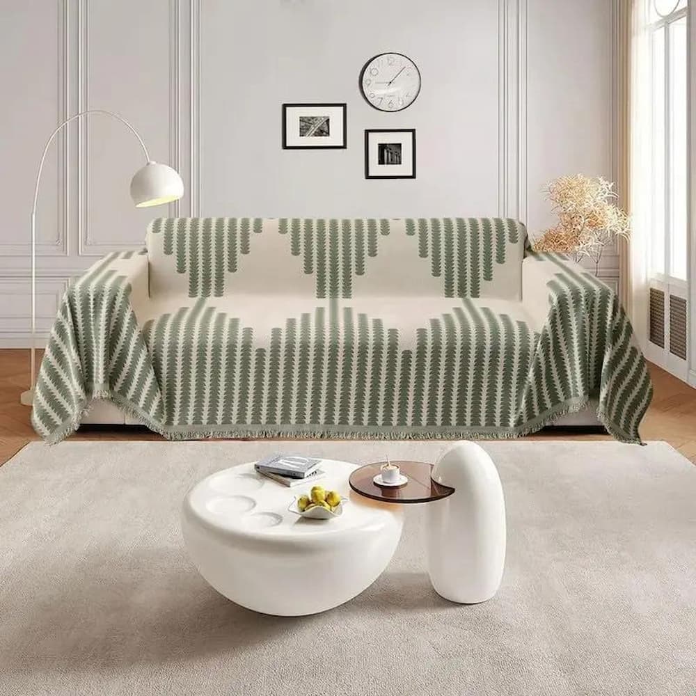 SofaQuilt - Baumwoll-Chenille Sofadecke — Passt zu jedem Interieur & jeder Jahreszeit