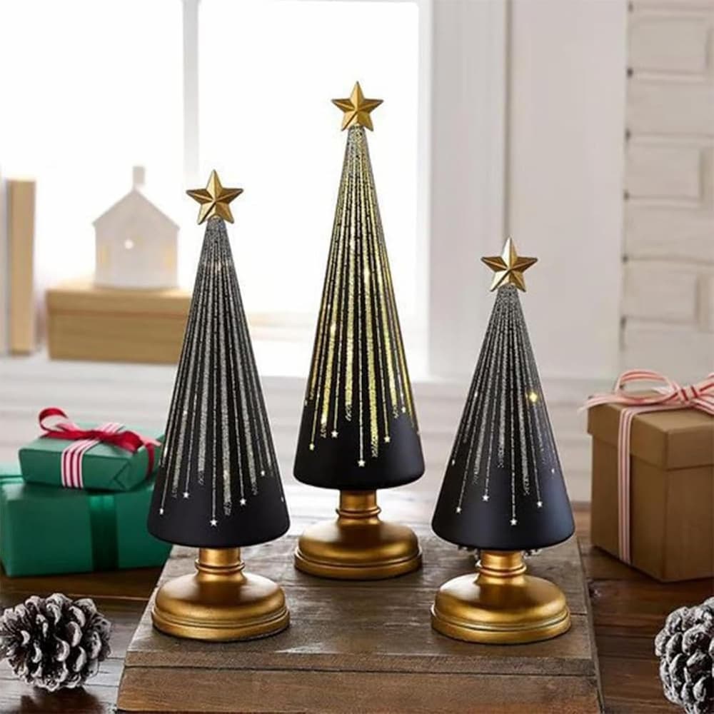 StaryTree - Weihnachtsbaum-Dekorationsset — Sternenlicht für Tisch und Terrasse 3er-Set