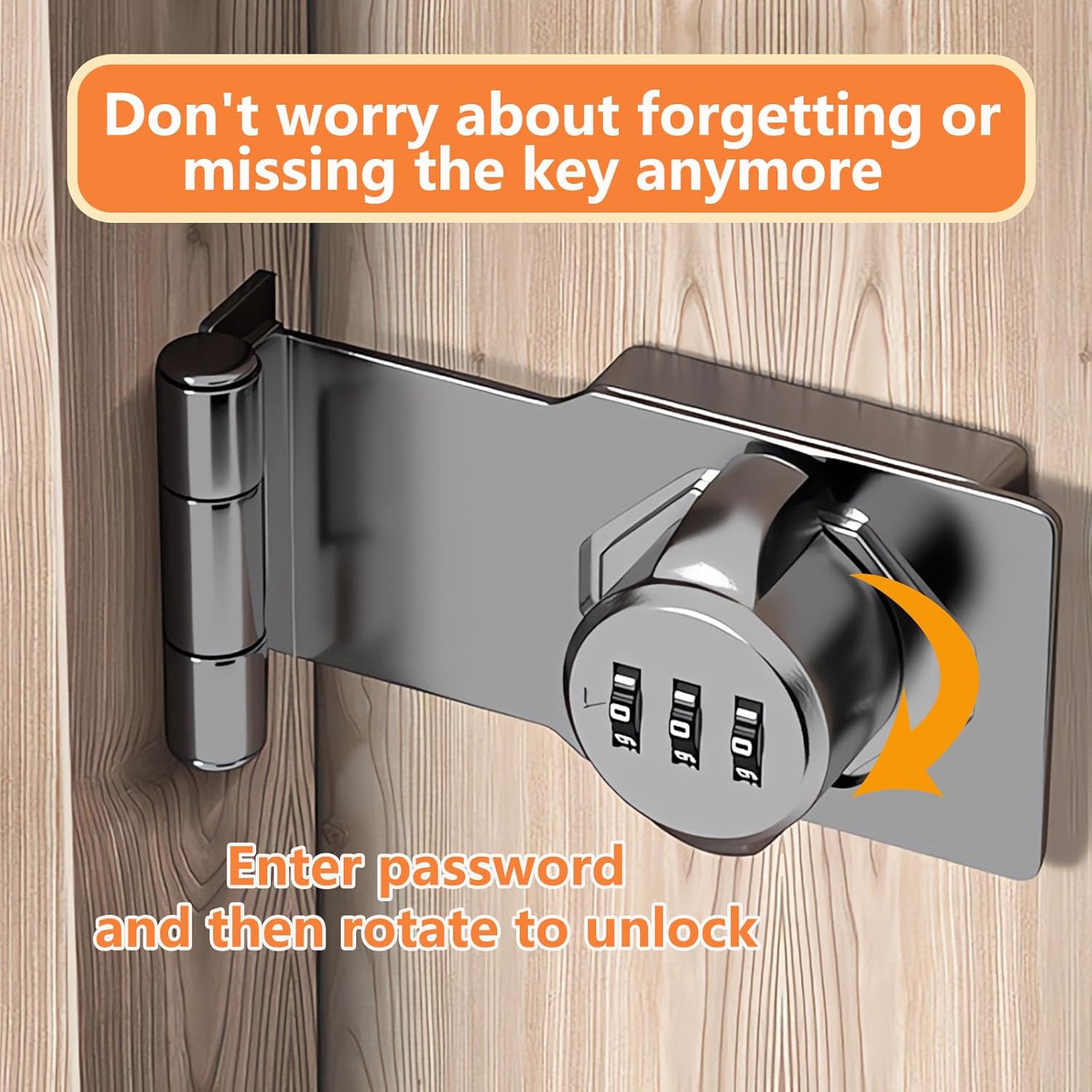 LukaLock - Kombinationsschloss aus Zinklegierung – Schlüsselloses Türschloss mit 1000 Codes