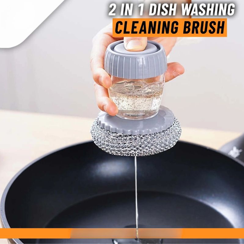 Horuvera - Küchen-Spülbürste mit Seifenspender – Antibakteriell und schimmelresistent