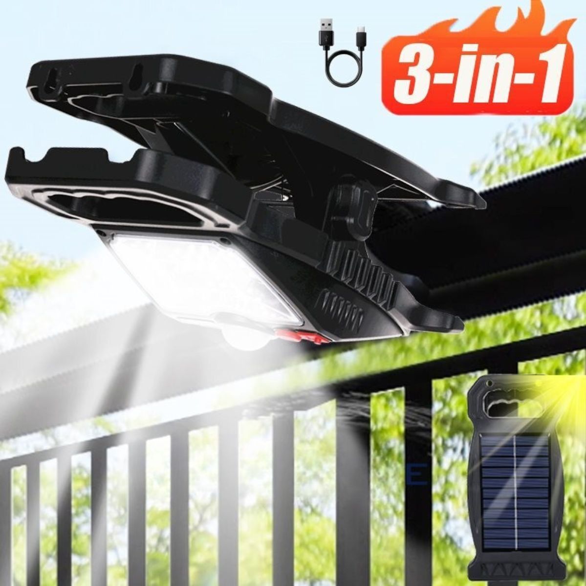 SolarClampLamp - Outdoor Clip-On Solarbewegungsmelder Lichter Wasserdicht