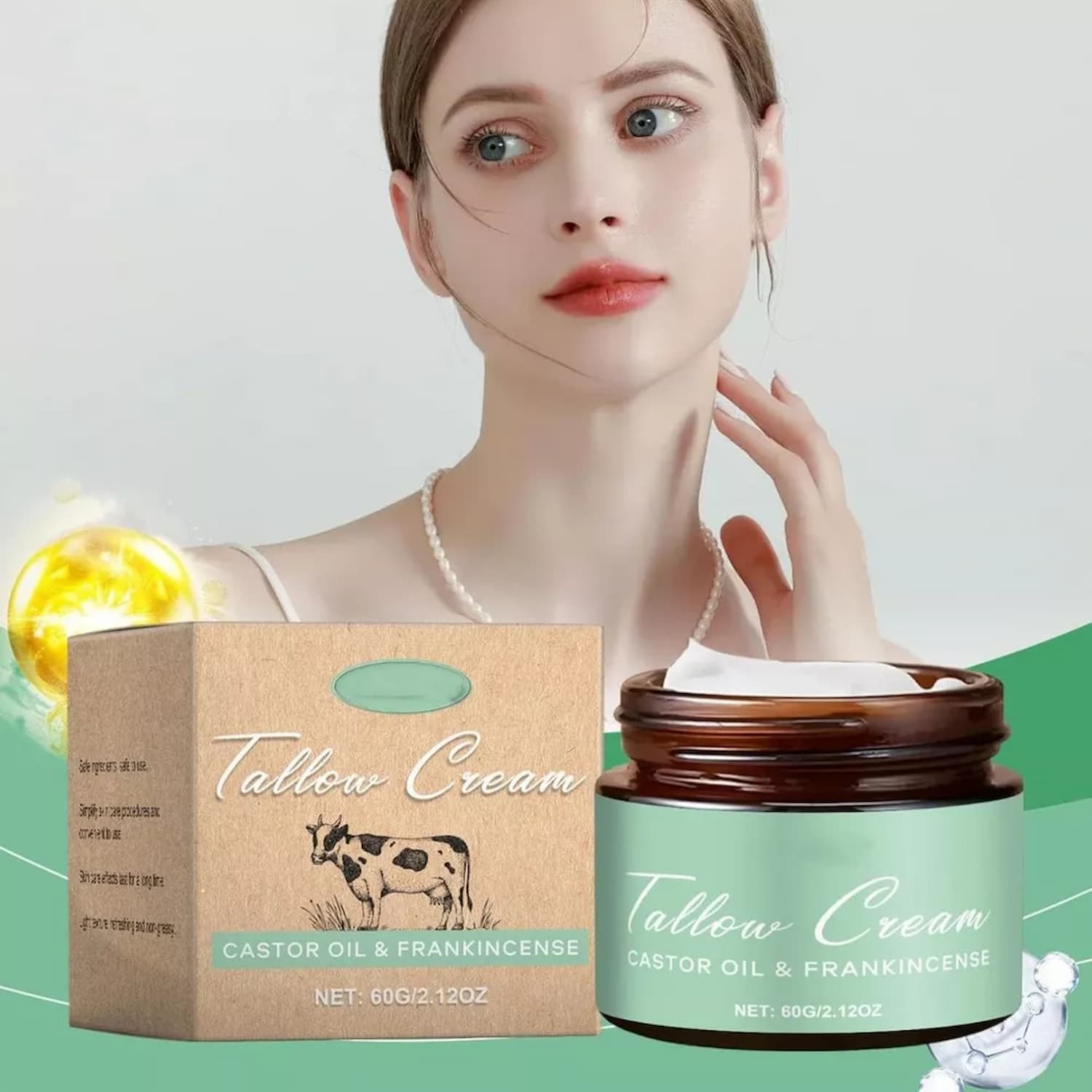 TallowCream - Bio-Talgbalsam mit Rizinusöl und Weihrauch für natürliche Hautpflege und Feuchtigkeitspflege