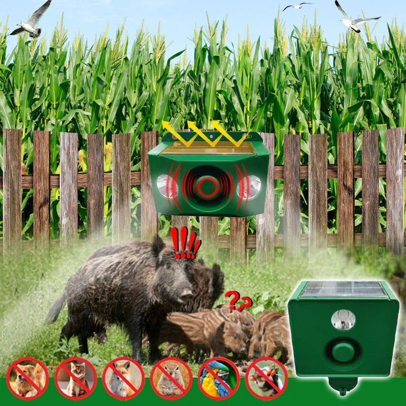 Solarbetriebenes Tierabwehrgerät mit Alarm