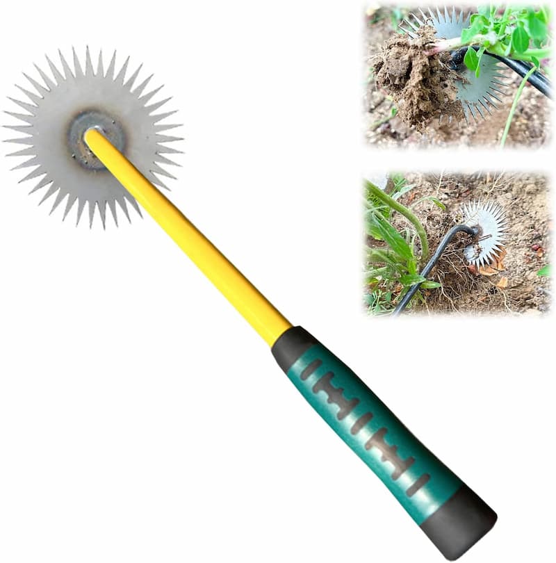 SunnyRake - Sonnenblumenhacke mit Holzgriff – Mühelose Unkrautentfernung