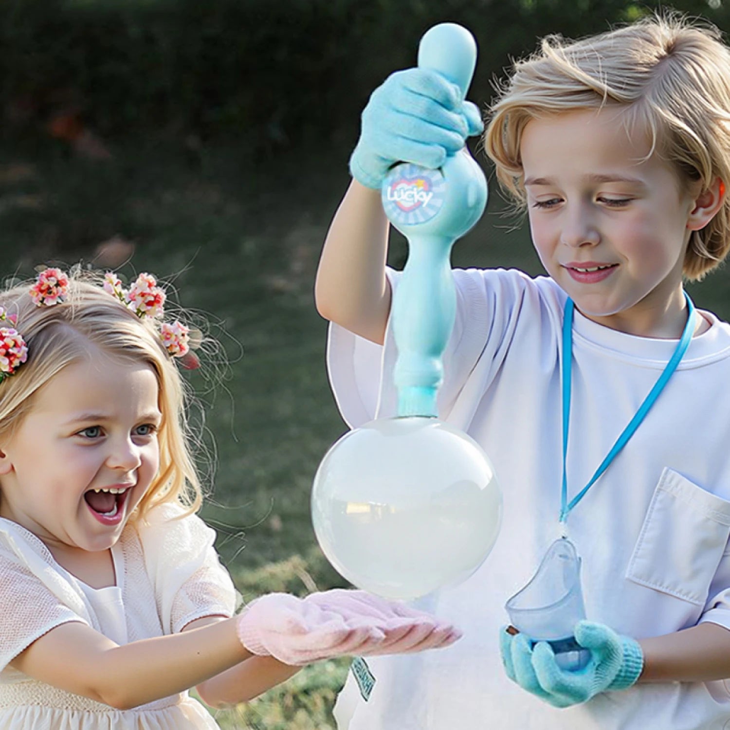 Bubble Wand - Nebelgefüllte Blasen mit Licht und Musik