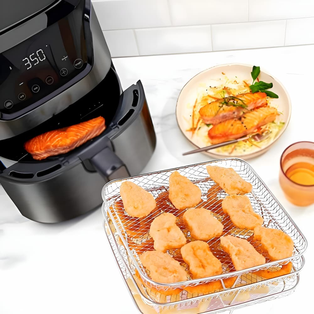 AirTray - Stapelbare Körbe für Heißluftfritteusen