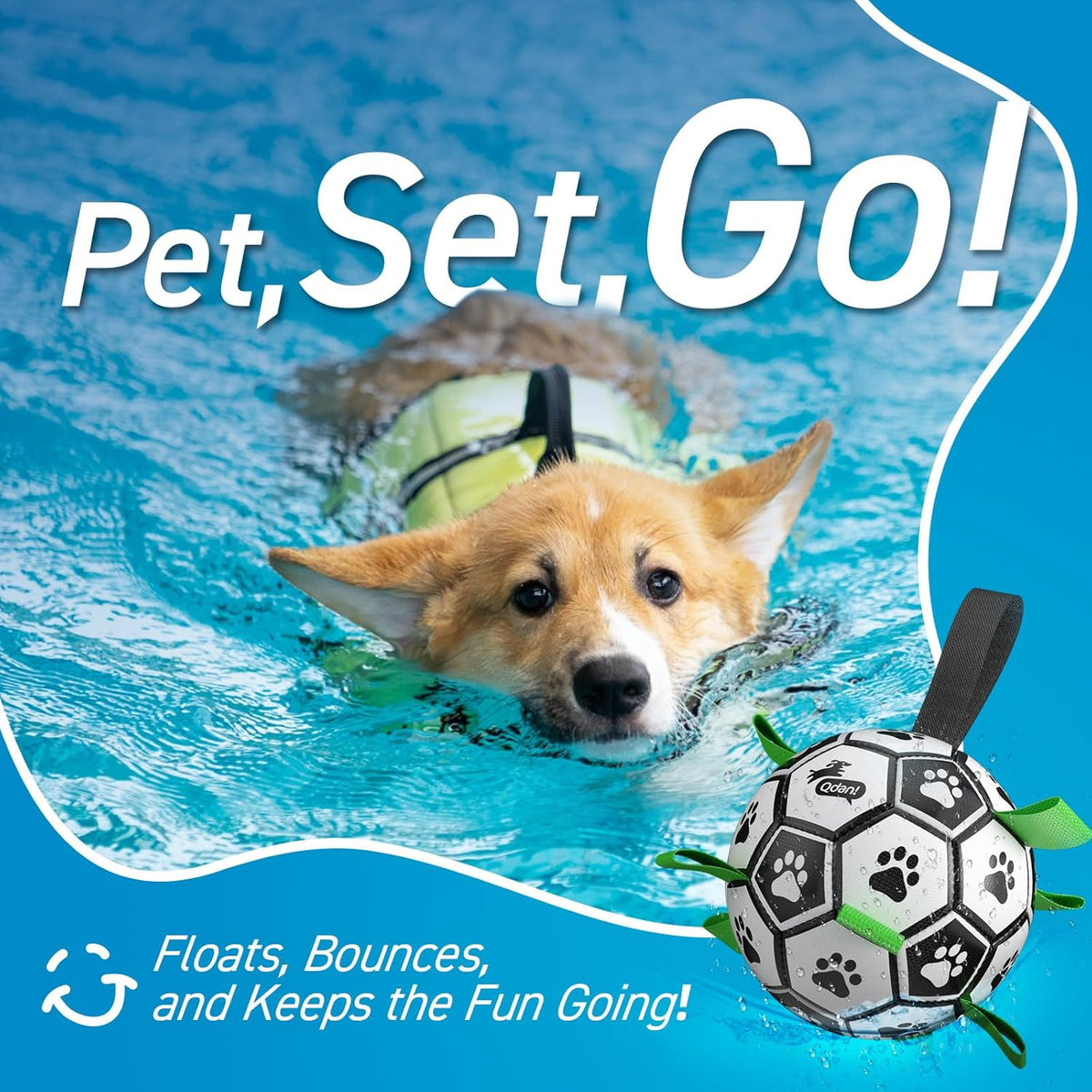Loop Ball - Ein Fußball für Hunde, der sich leicht mit den Zähnen greifen lässt
