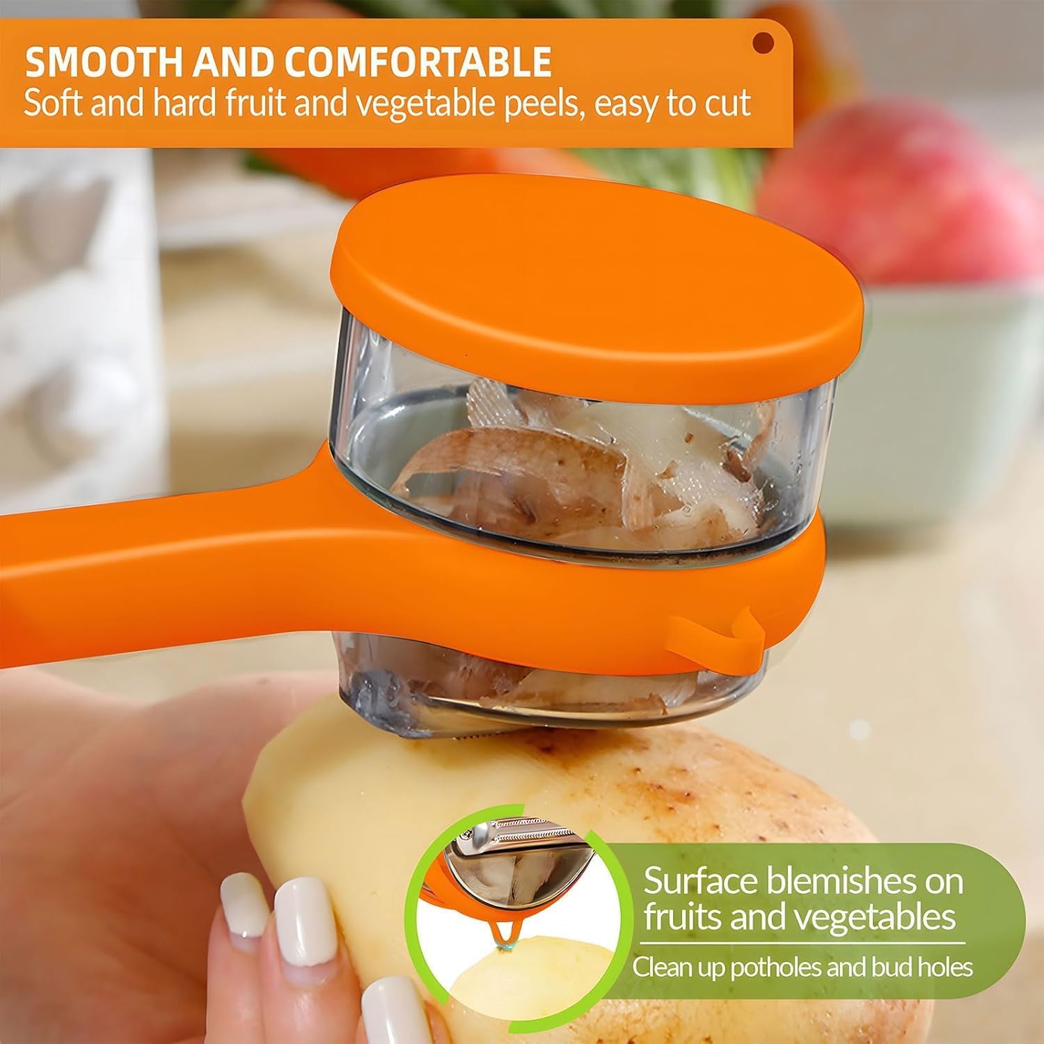 PeelCup - Praktischer Schäler mit Sammelbehälter – sauberes Schälen ohne Abfall