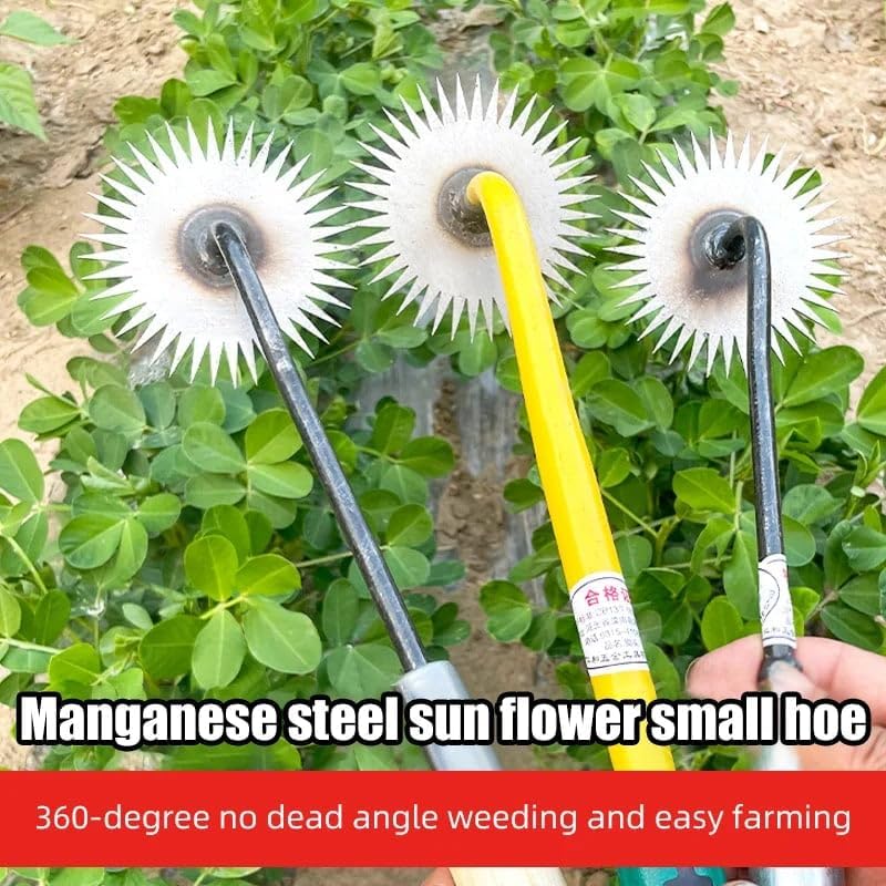 SunnyRake - Sonnenblumenhacke mit Holzgriff – Mühelose Unkrautentfernung