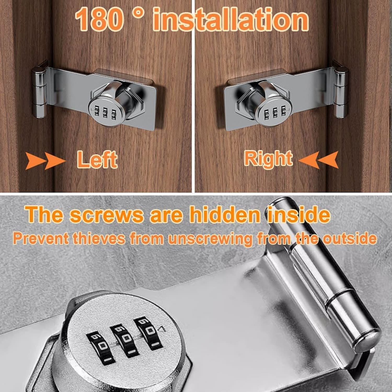 LukaLock - Kombinationsschloss aus Zinklegierung – Schlüsselloses Türschloss mit 1000 Codes