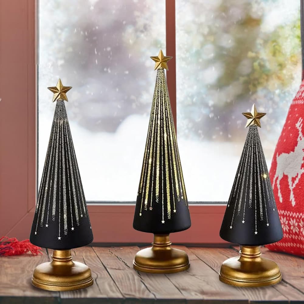 StaryTree - Weihnachtsbaum-Dekorationsset — Sternenlicht für Tisch und Terrasse 3er-Set