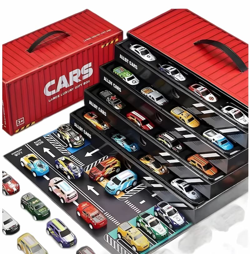 CarContainer - Mini-Rückzugsmotorwagen-Set mit integrierter Garage