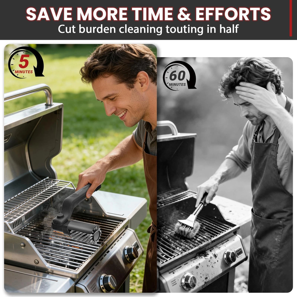 Electric BBQ Grill Brush - So reinigen Sie Ihren Grill am effektivsten | Kabellos und wiederaufladbar