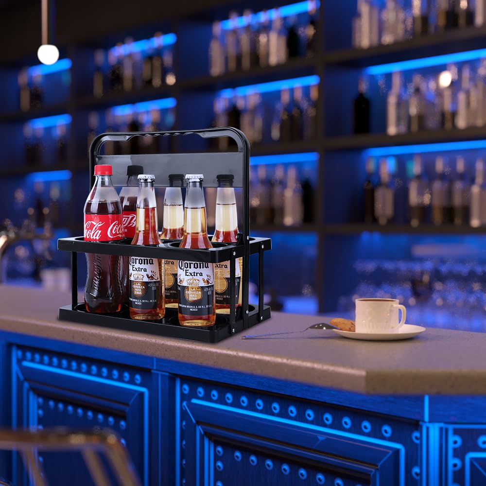 BottleRack - Faltbarer Getränkehalter – Tragbarer Halter für sechs Getränke mit verstärkter Unterstützung