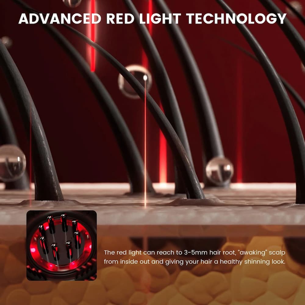 Vanura - Rotlichtbürste mit Tiefenstimulation der Kopfhaut