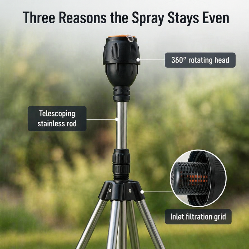 Tripod Sprinkler - Bewässern Sie Ihren Rasen und Ihre Pflanzen ganz einfach!