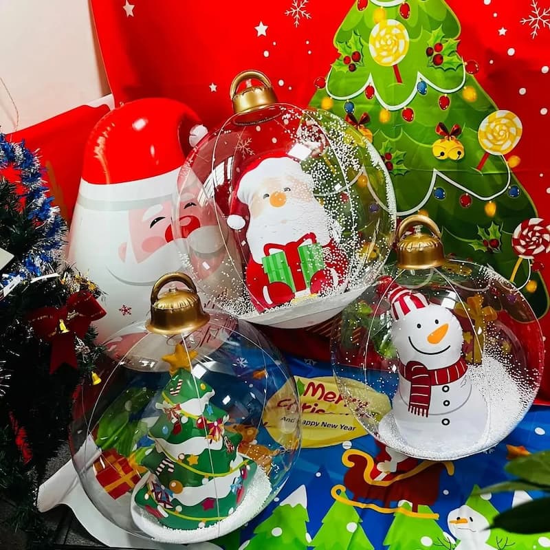 ChristmasInflatables - Aufblasbare Weihnachtskugel mit Licht — Mit Fernbedienung steuerbar