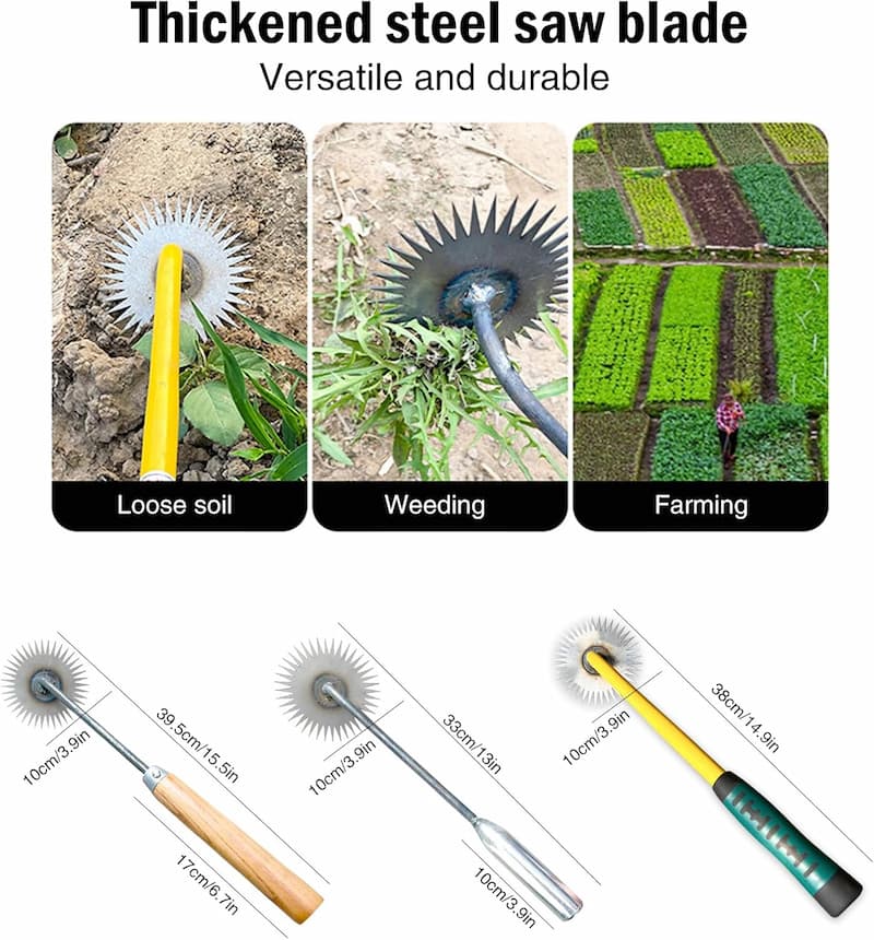 SunnyRake - Sonnenblumenhacke mit Holzgriff – Mühelose Unkrautentfernung