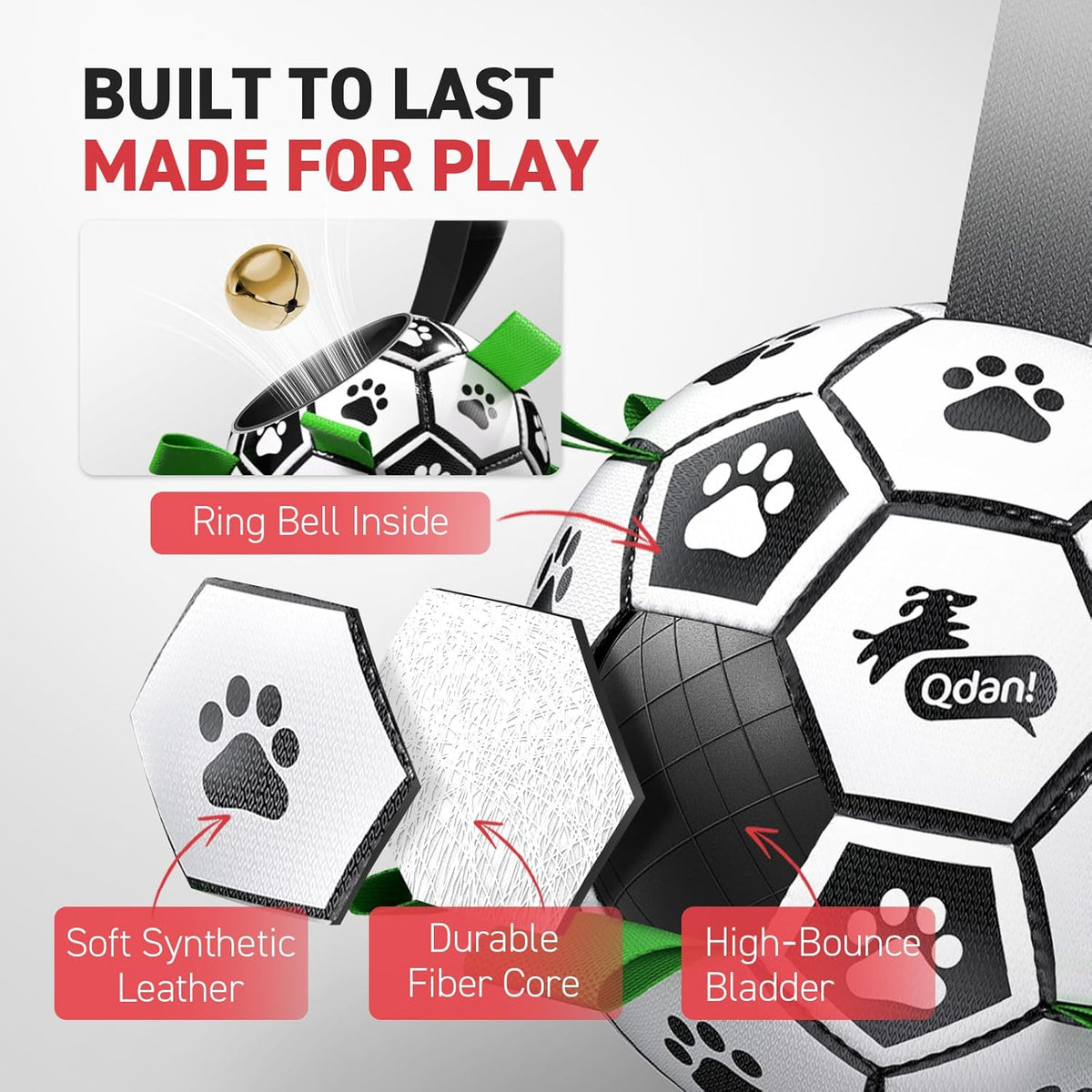 Loop Ball - Ein Fußball für Hunde, der sich leicht mit den Zähnen greifen lässt