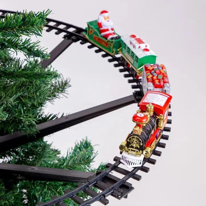 TreeTrain - Nostalgischer Weihnachtszug für den Weihnachtsbaum – mit Musik & Licht