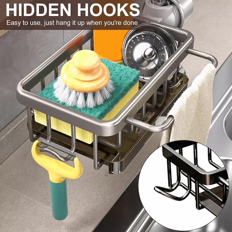HoguRack - Aluminium-Spülbecken-Organizer - Halten Sie Ihren Raum sauber