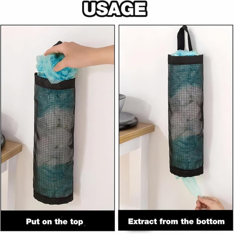 BagOrganizer - Hängender Netz-Organizer für Tüten – Plastiktüten ordentlich verstauen