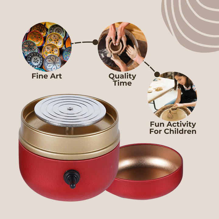 Potera - Tragbare Mini-Töpfermaschine (GRATIS 8 Bildhauerwerkzeuge)