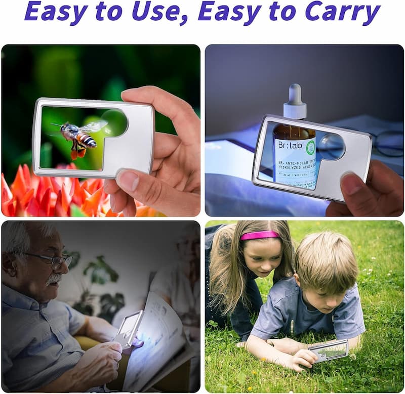 LoopLamp - Doppellinsen-Lupe mit LED-Beleuchtung – Kompakt und Taschenfreundlich