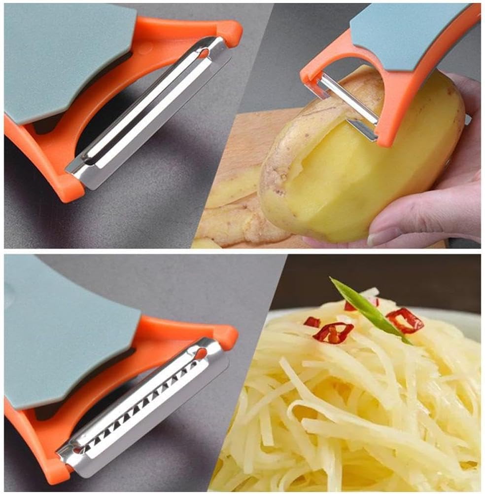 TwinPeel - Multifunktionaler Obst- und Gemüseschäler mit Reibe