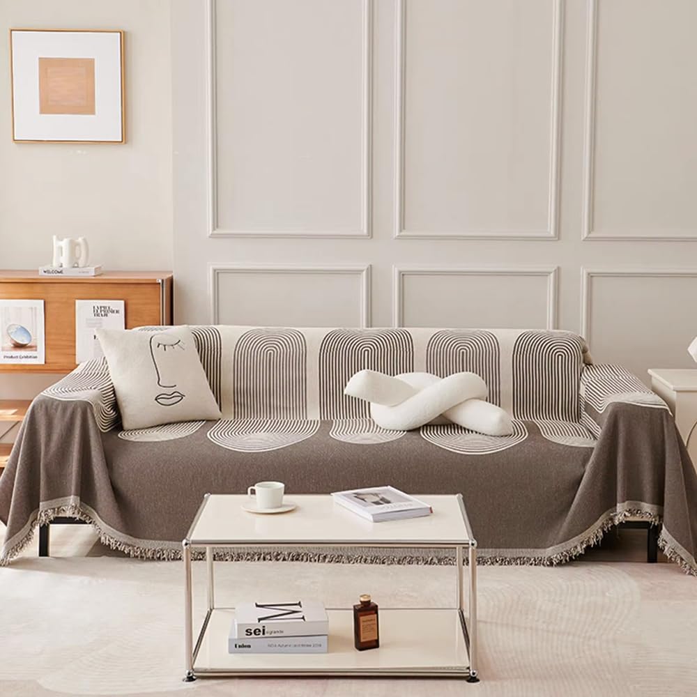 Gemütliche, beidseitig verwendbare Chenille-Sofadecke