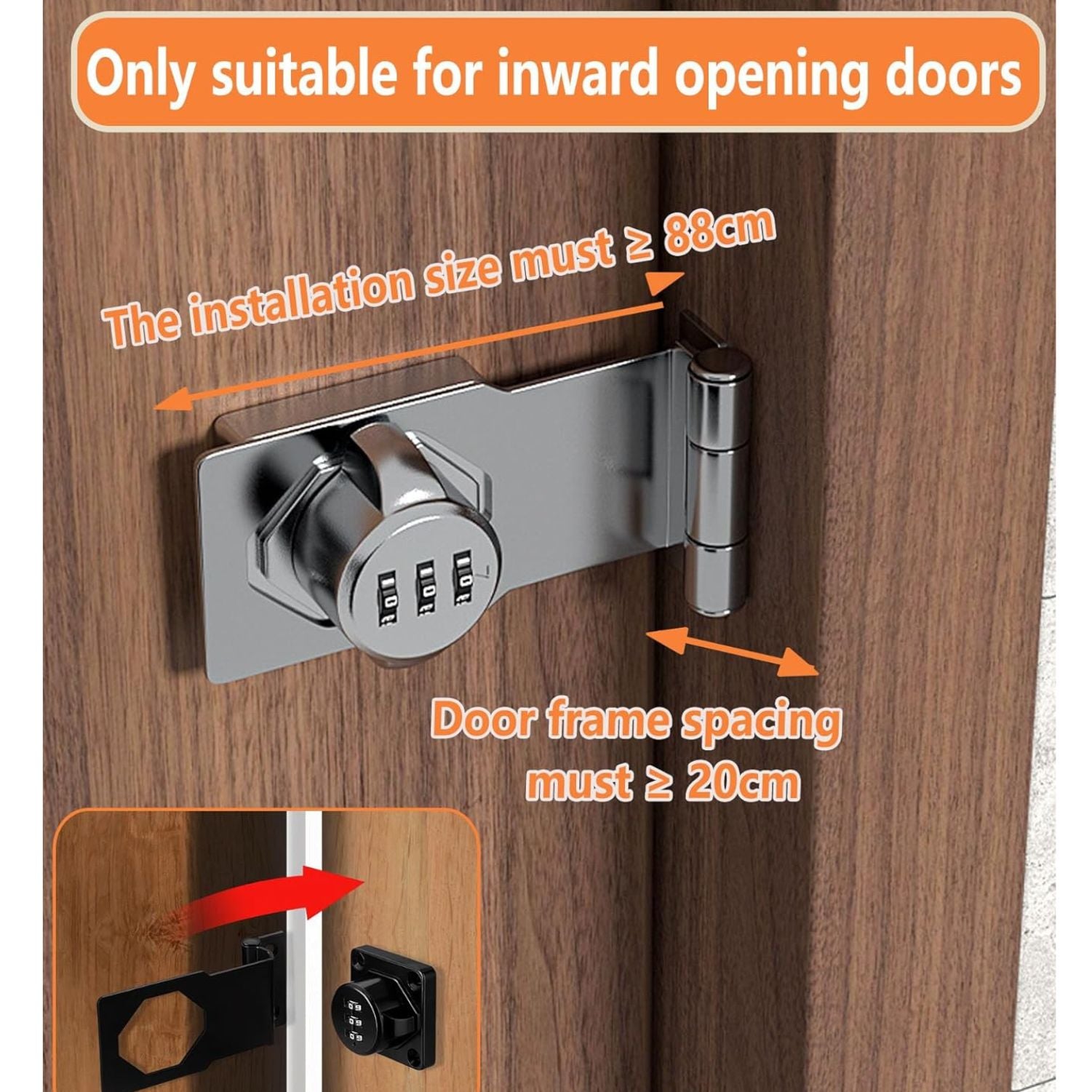 LukaLock - Kombinationsschloss aus Zinklegierung – Schlüsselloses Türschloss mit 1000 Codes