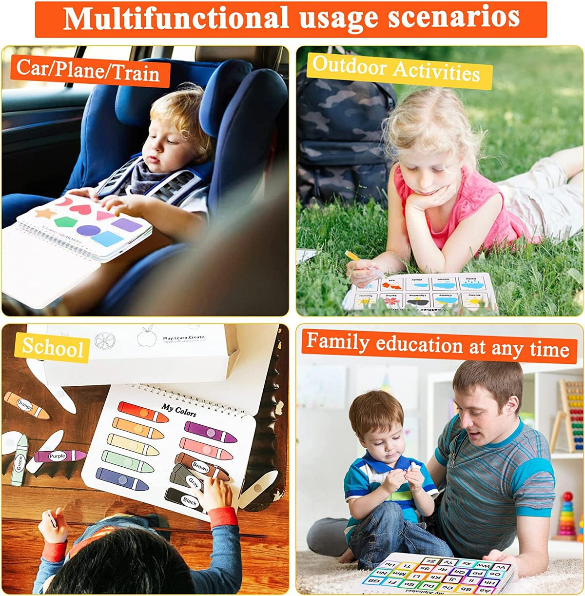 Busy Book - Montessori-Lernbuch | Lernordner für Vorschulkinder mit 30 Themen