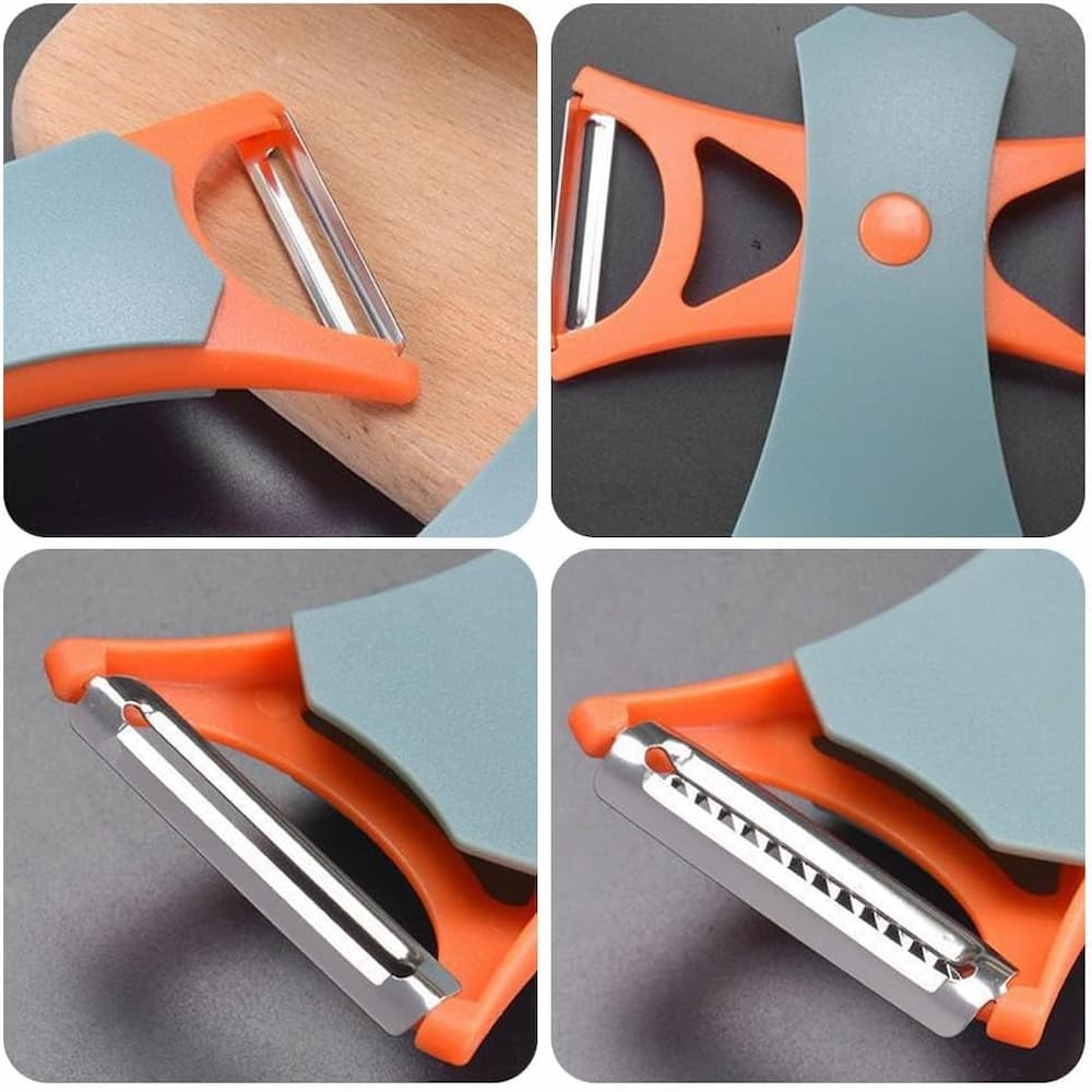 TwinPeel - Multifunktionaler Obst- und Gemüseschäler mit Reibe