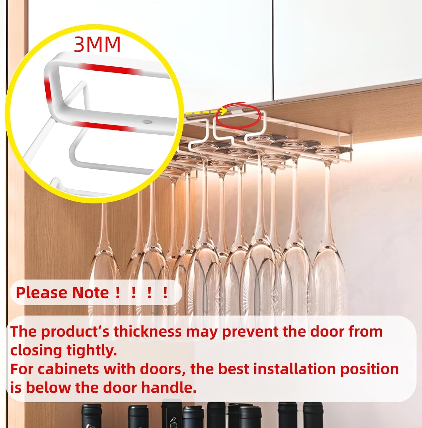 WineGlassRack - Weinglashalter für unter den Schrank – eleganter Stauraum & Schutz für Ihre Gläser