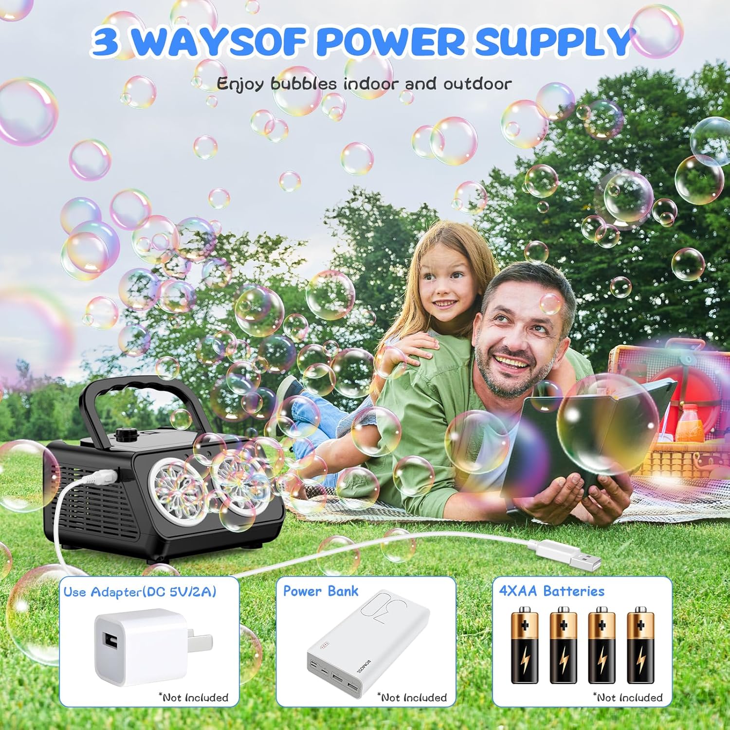 Bubble Blaster - Verzaubern Sie jede Gartenparty mit einem „Bubble Storm“ mit zwei Scheiben