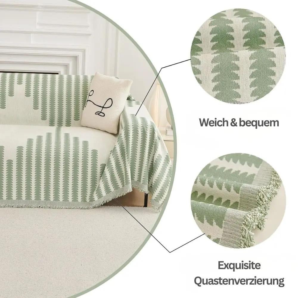 SofaQuilt - Baumwoll-Chenille Sofadecke — Passt zu jedem Interieur & jeder Jahreszeit