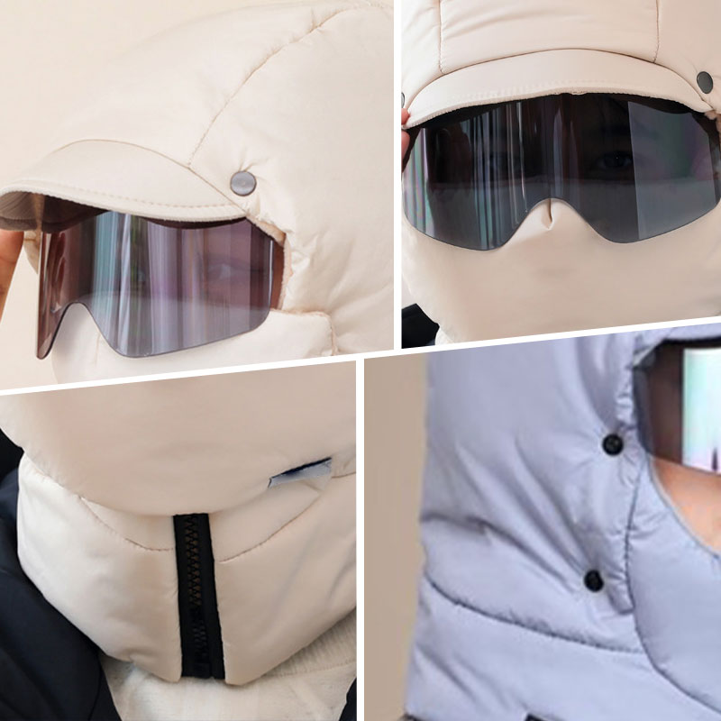PuffMask - Winddichte Outdoor-Reitmaske mit Brille und vollständiger Abdeckung