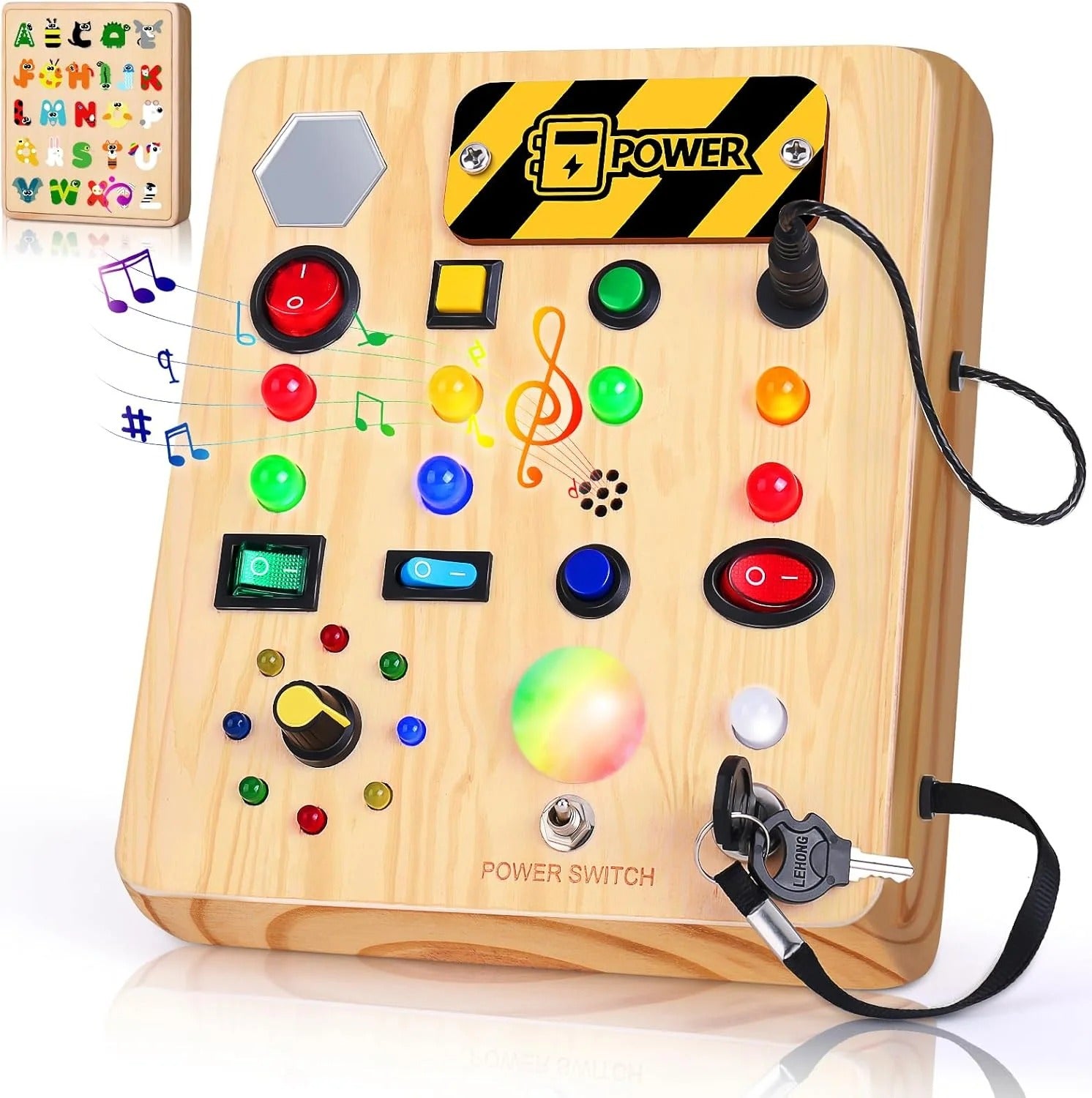 Stimilus Board - Montessori-Sinnes-Schalt-Spielzeug aus Holz
