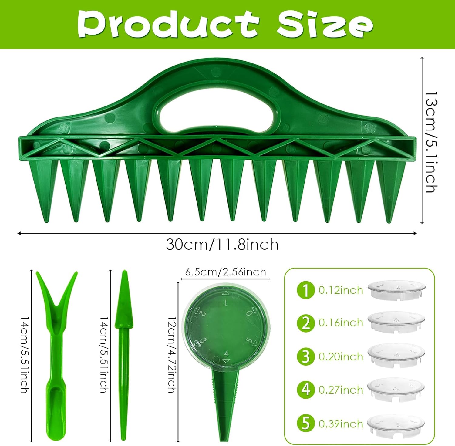 SeedPlanter - Pflanz-Dibber mit 12-Loch-Schablone – Gleichmäßige Saat leicht gemacht