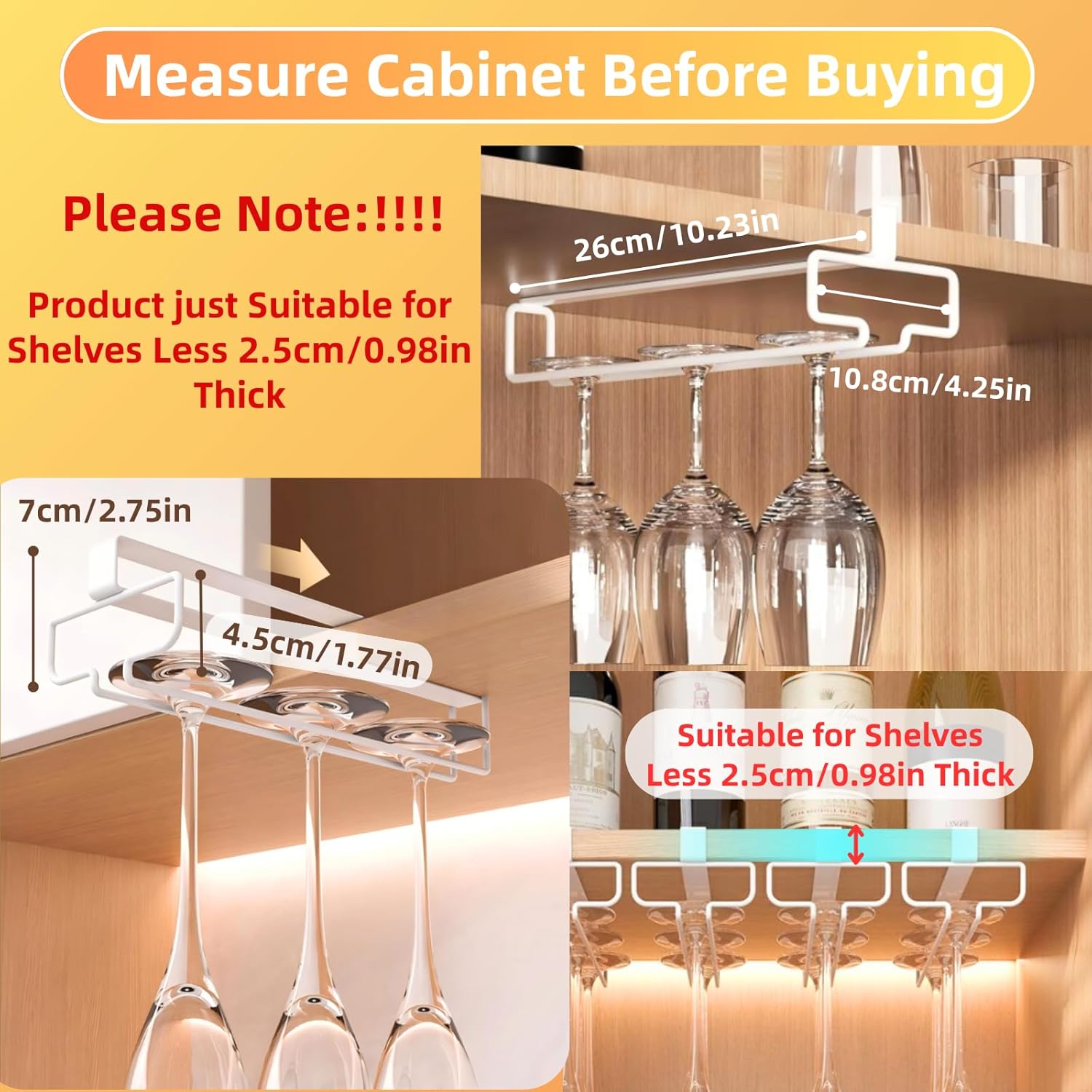 WineGlassRack - Weinglashalter für unter den Schrank – eleganter Stauraum & Schutz für Ihre Gläser