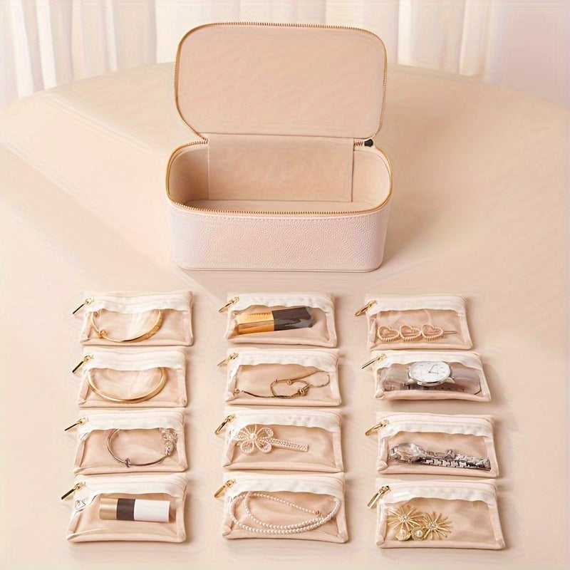 Jewellery Case - Schmuck-Reisebox mit 12 Samtbeuteln – Verknötungsfrei
