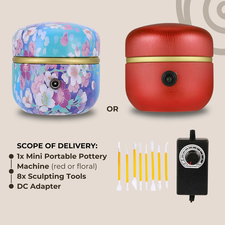 Potera - Tragbare Mini-Töpfermaschine (GRATIS 8 Bildhauerwerkzeuge)