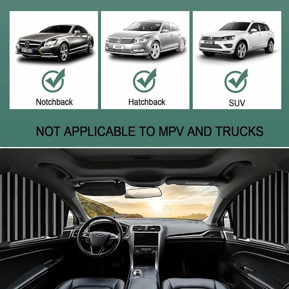 CarCurtain - Universal-Sonnenschutz mit Magneten - Fahren Sie kühl und privat