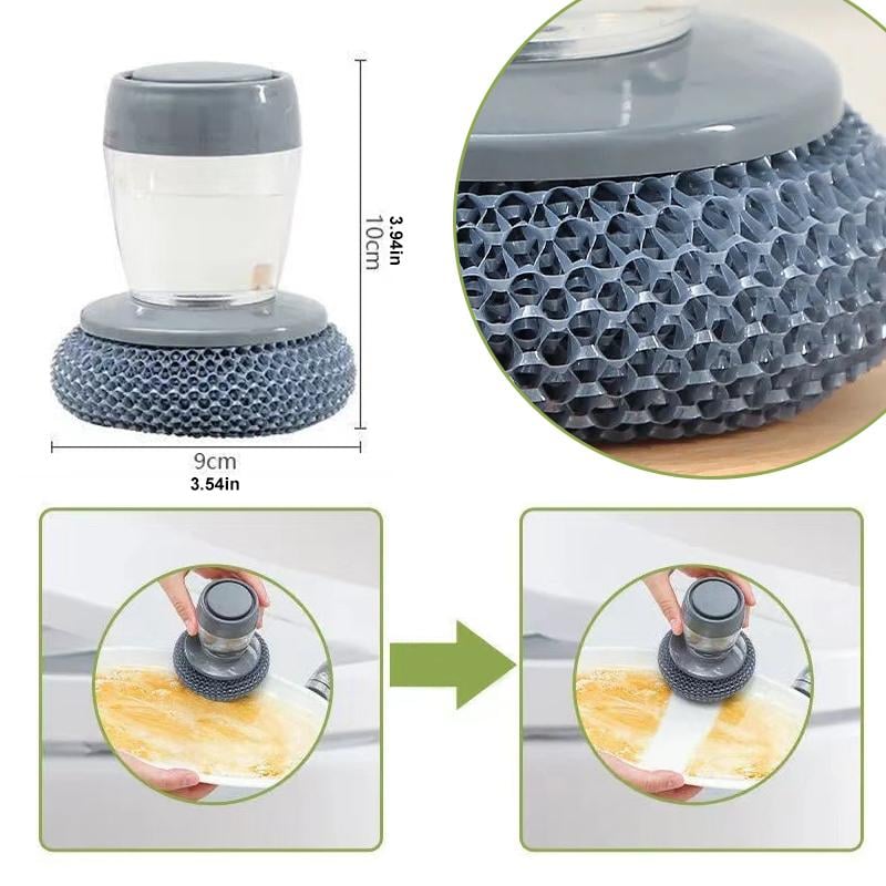 Horuvera - Küchen-Spülbürste mit Seifenspender – Antibakteriell und schimmelresistent