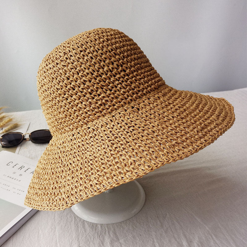 Sun Hat - Sonnenhut Stroh geflochten mit breiter Krempe