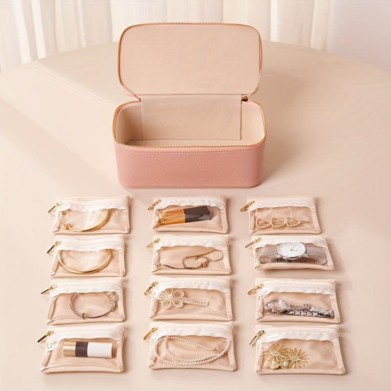 Jewellery Case - Schmuck-Reisebox mit 12 Samtbeuteln – Verknötungsfrei